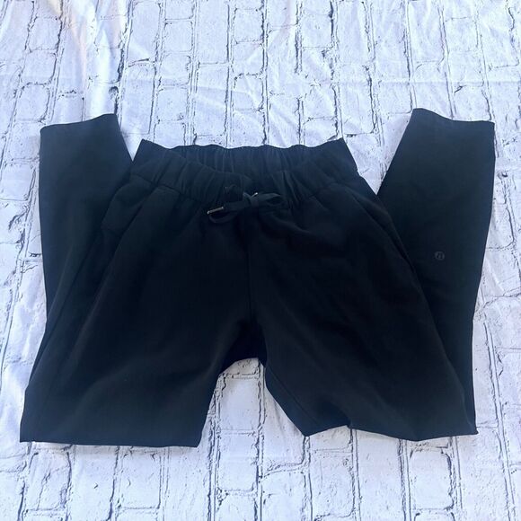 Lululemon On The Fly Jogger Pants Black Size 2 Drawstring Logo - Picture 5 of 7
